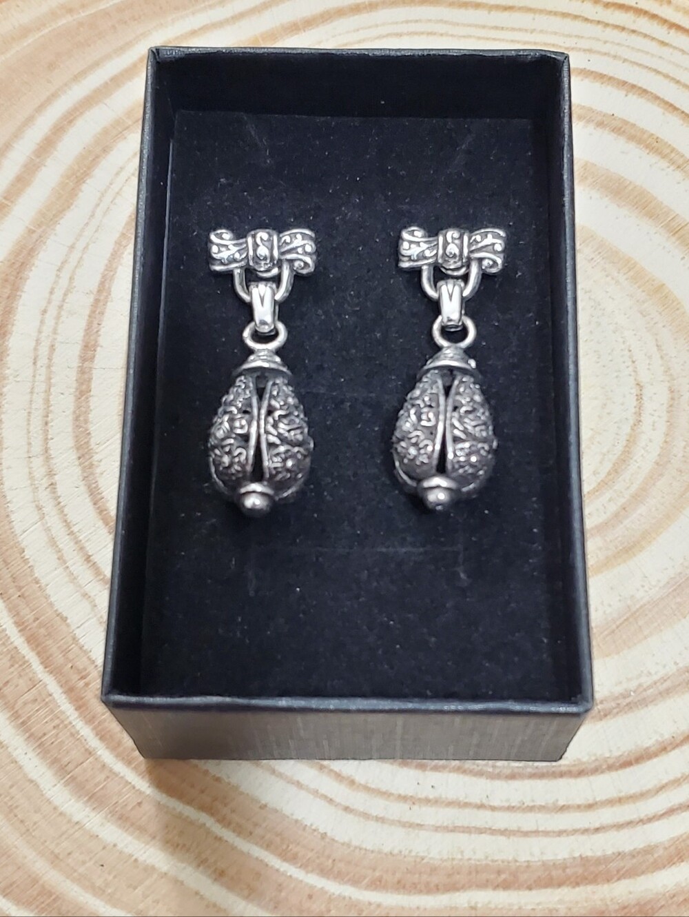 Vtg. Brighton Scrolled Dangle Earrings